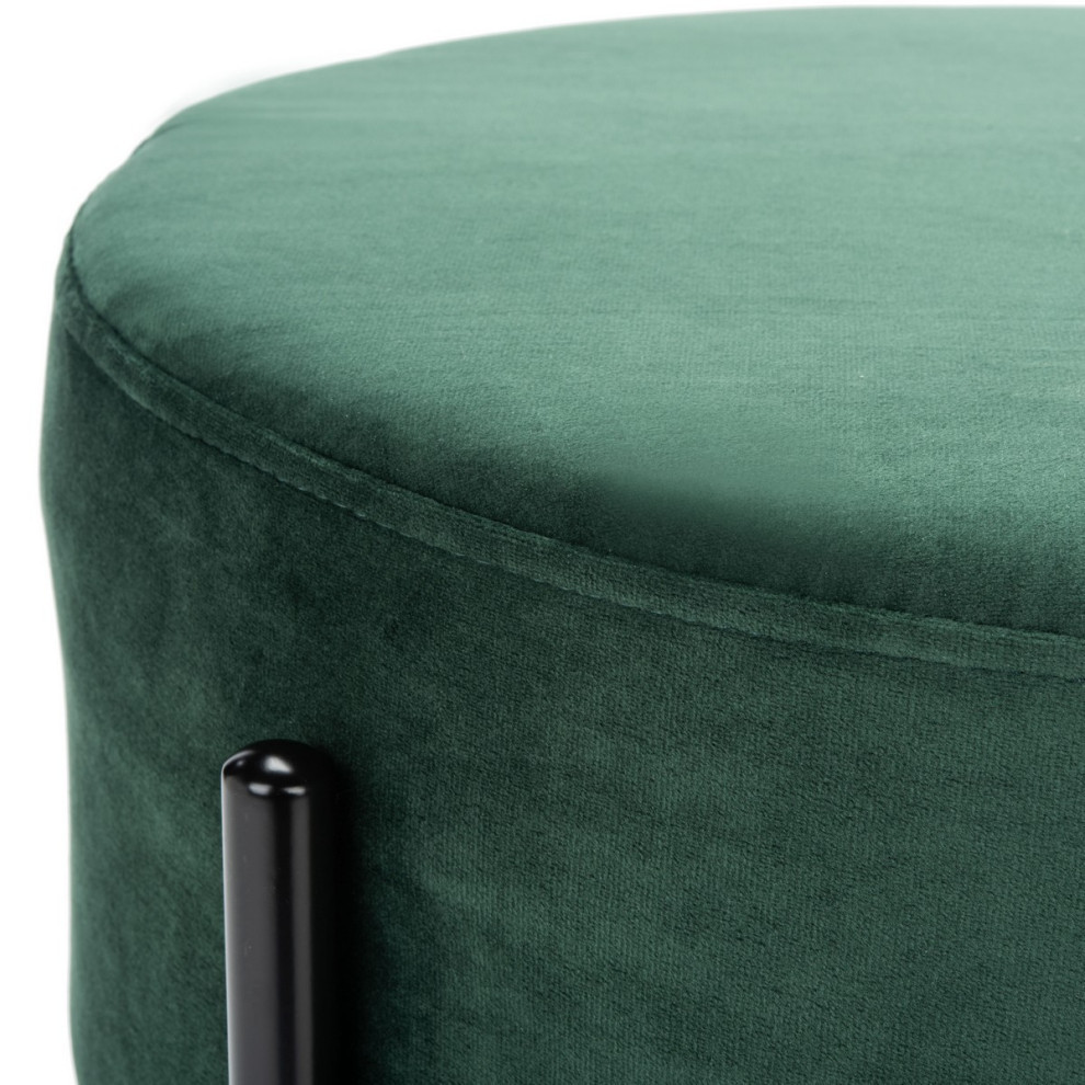 Bonnie Round Ottoman Malachite Green/ Black   Modern   Footstools And Ottomans   by Virgil Stanis Design  Houzz