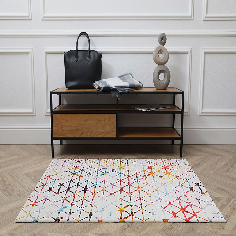 Linon Motif Faux Rabbit Rug Felix