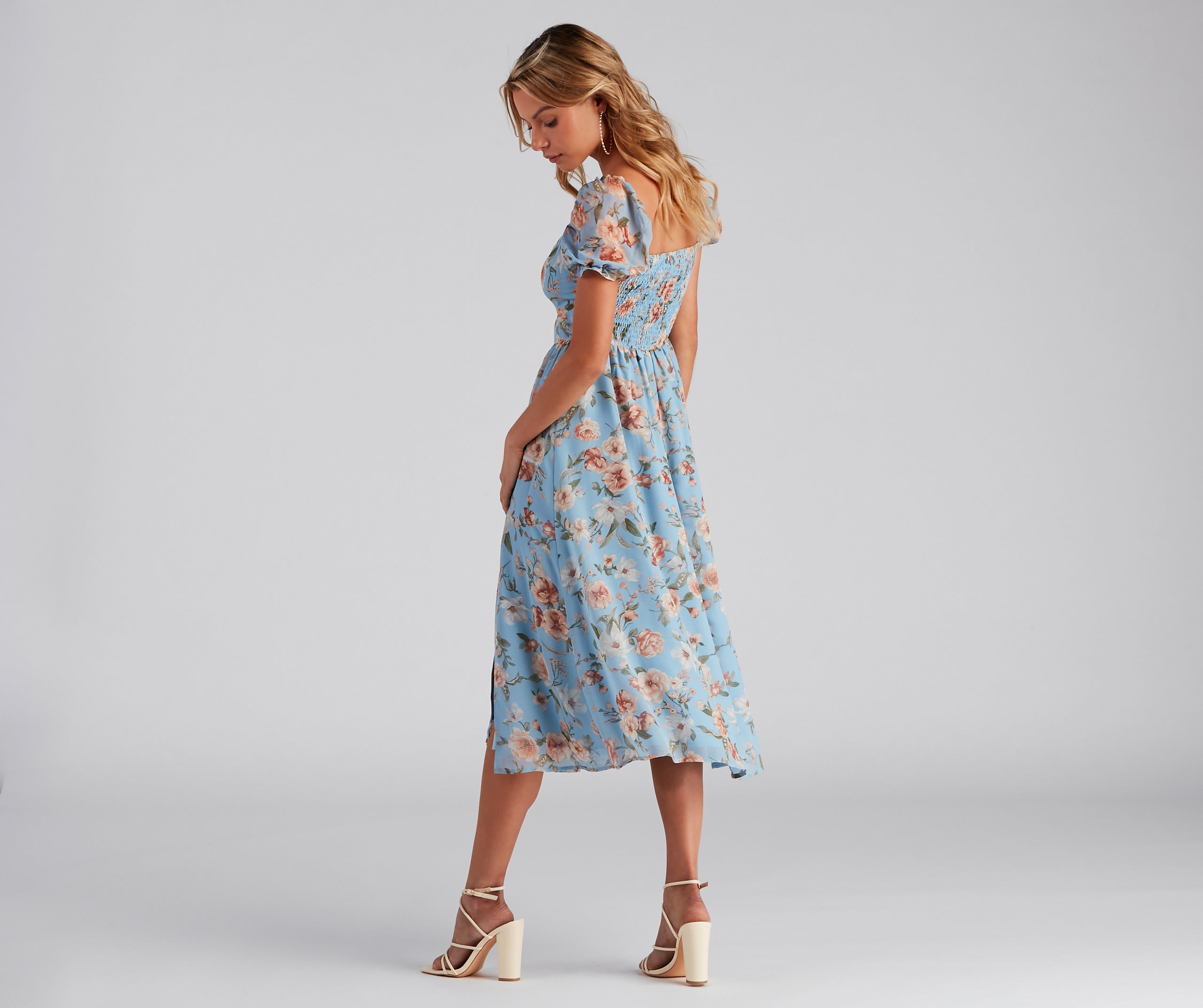 Life's A Breeze Floral Cutout Midi Dress