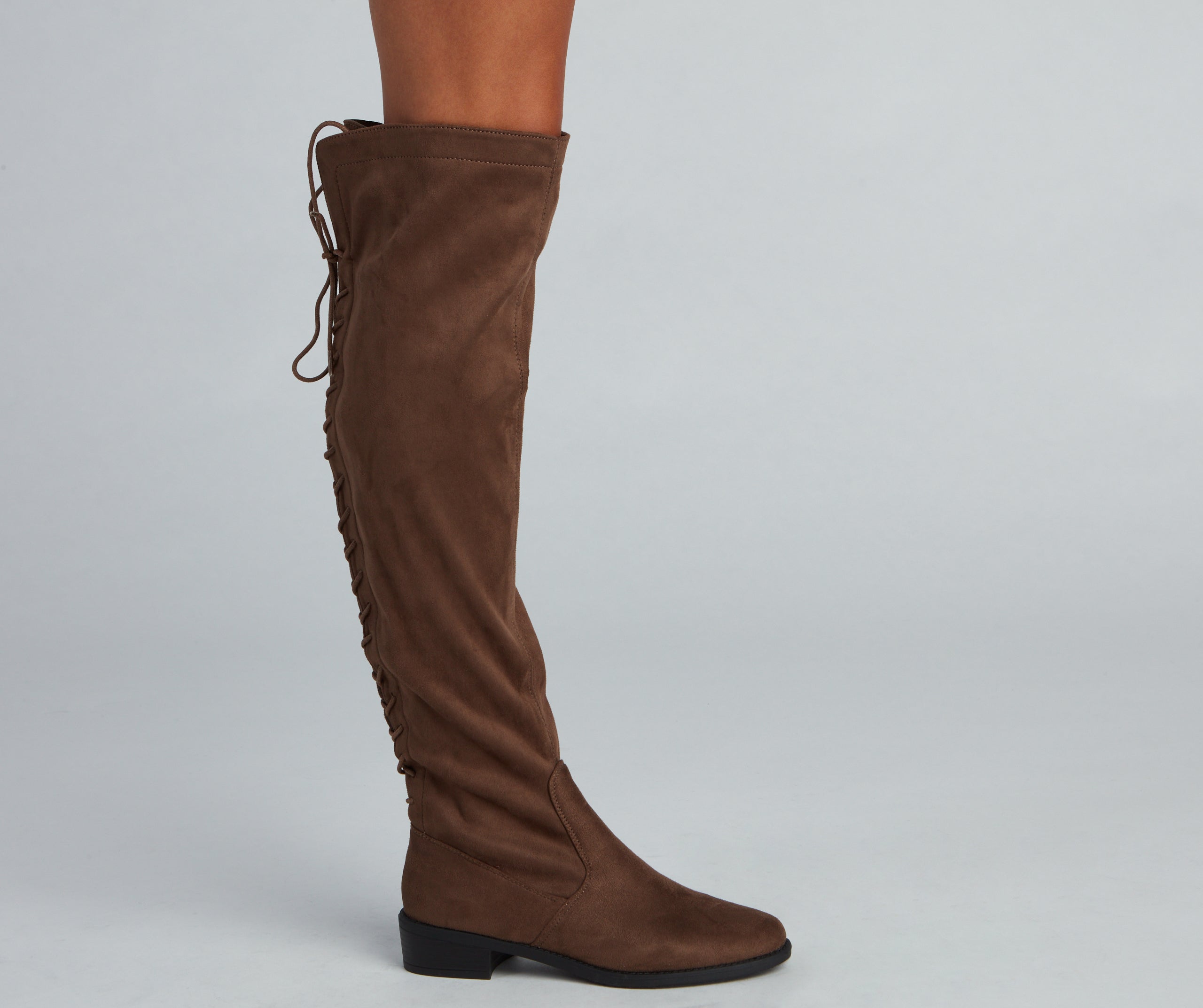 Walk It Out Faux Suede Lace Up Boots