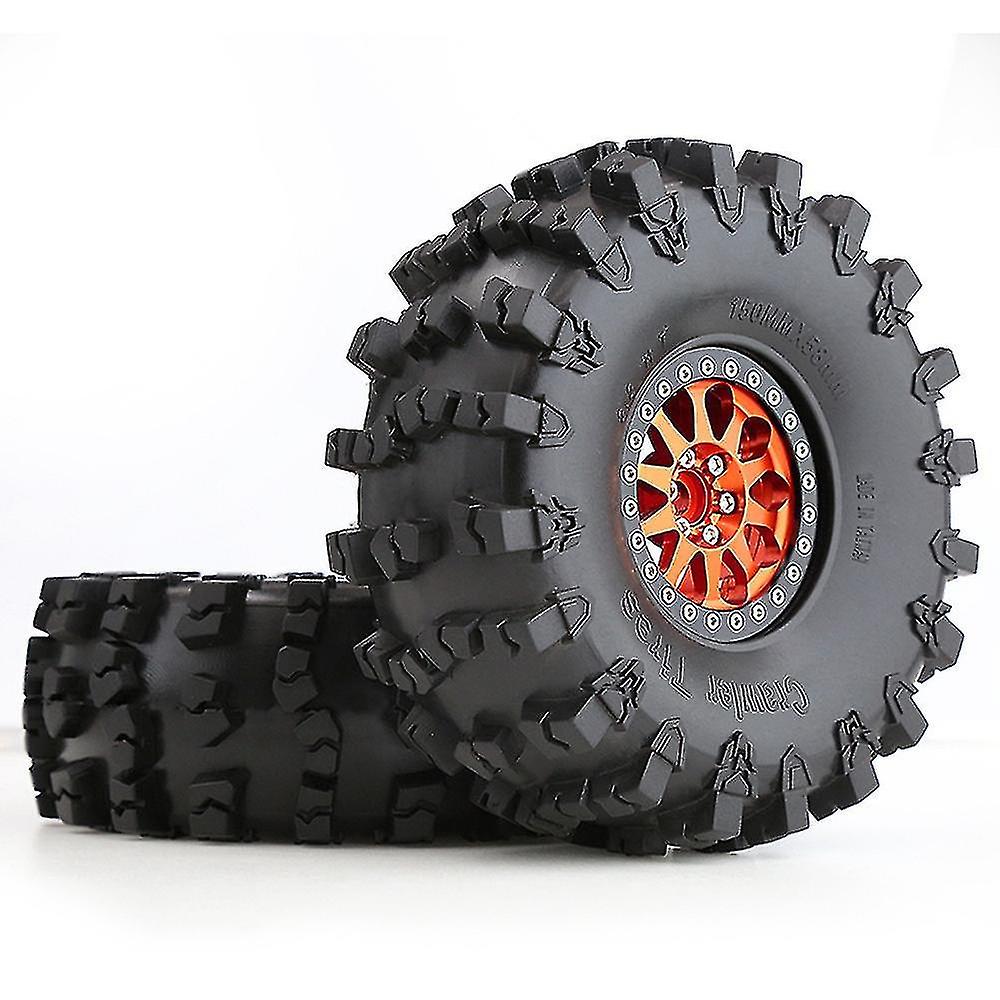 4pcs 150mm Metal 2.2 Beadlock Wheel Rim Tire Set For 1/10 Rc Crawler Car Axial Scx10 Wraith Capra T