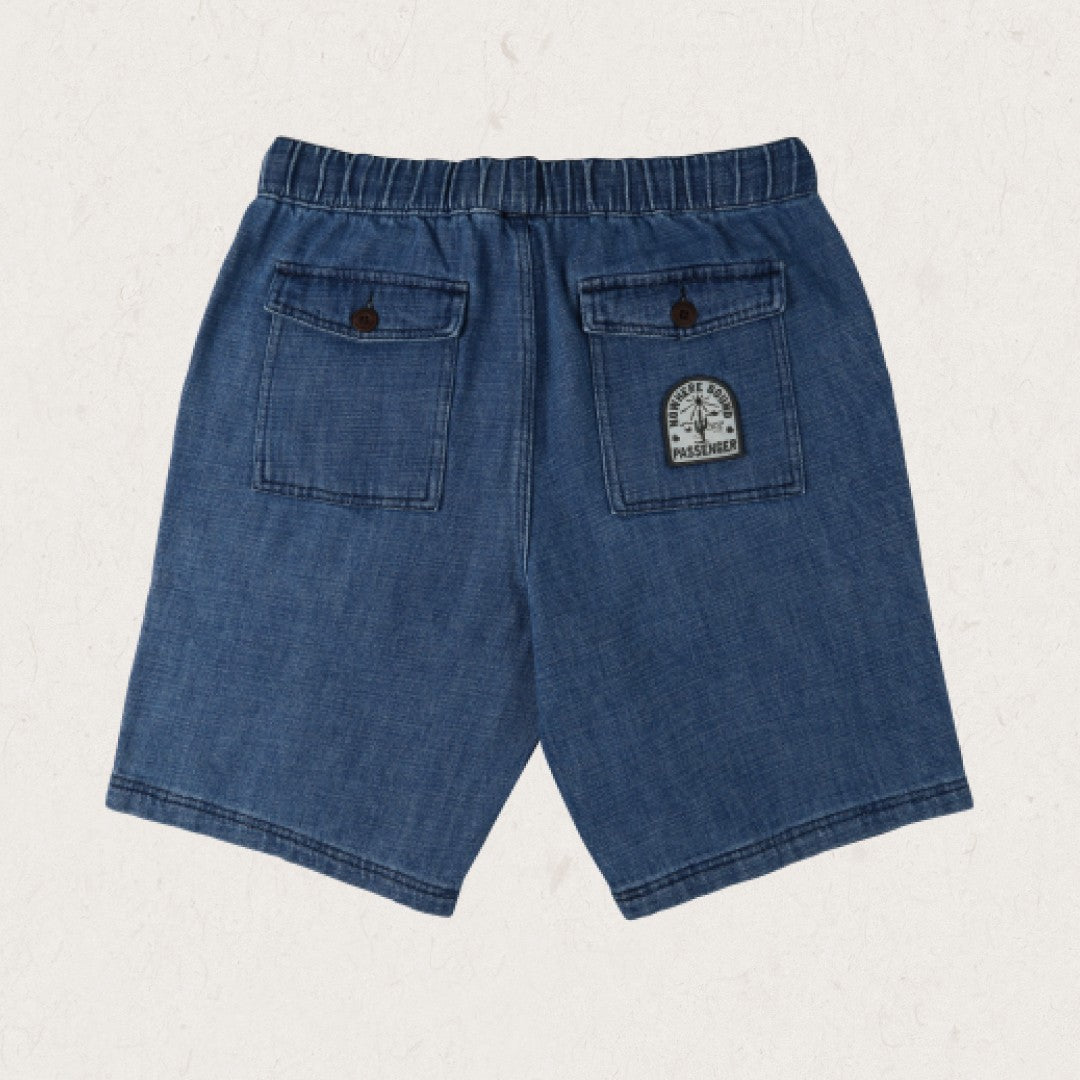 Pine Recycled Cotton Cord Shorts - Washed Denim