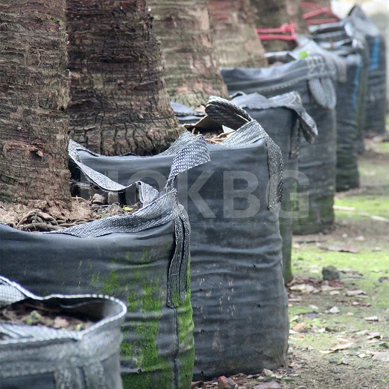 HOKBG 400 Gallon 1500 Litre 5 years lifespan PP Fabric planting bag with handles Palm tree Nursery grow bag