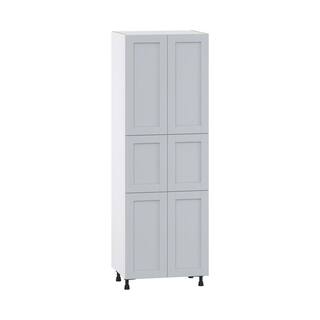 J COLLECTION Cumberland Light Gray Shaker Assembled Pantry Kitchen Cabinet (30 in. W x 89.5 in. H x 24 in. D) DST302489.5-CL