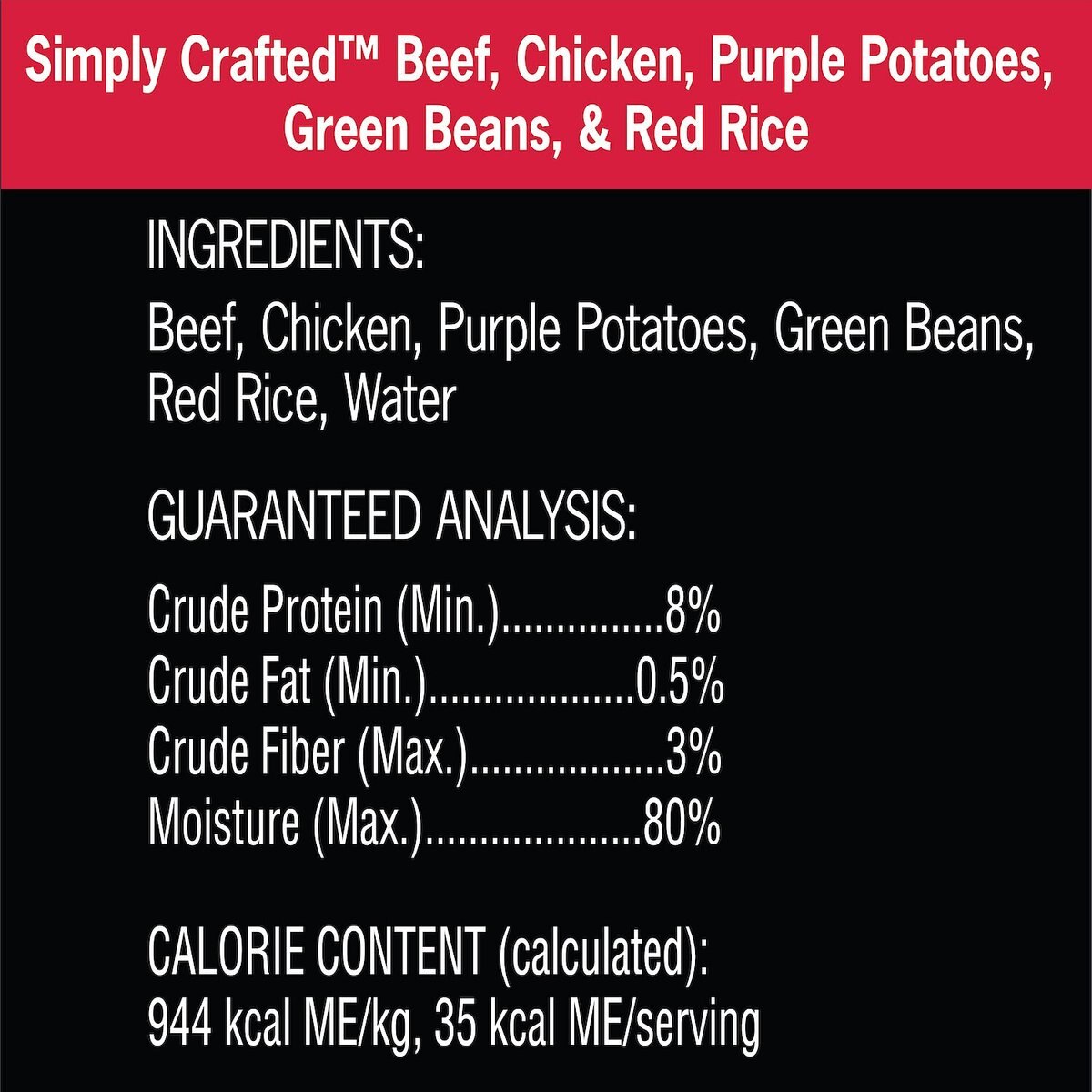 Cesar Simply Crafted Variety Pack Chicken， Carrots， Potatoes and Peas， and Beef， Chicken， Purple Potatoes， Green Beans and Red Rice Wet Dog Food Topper