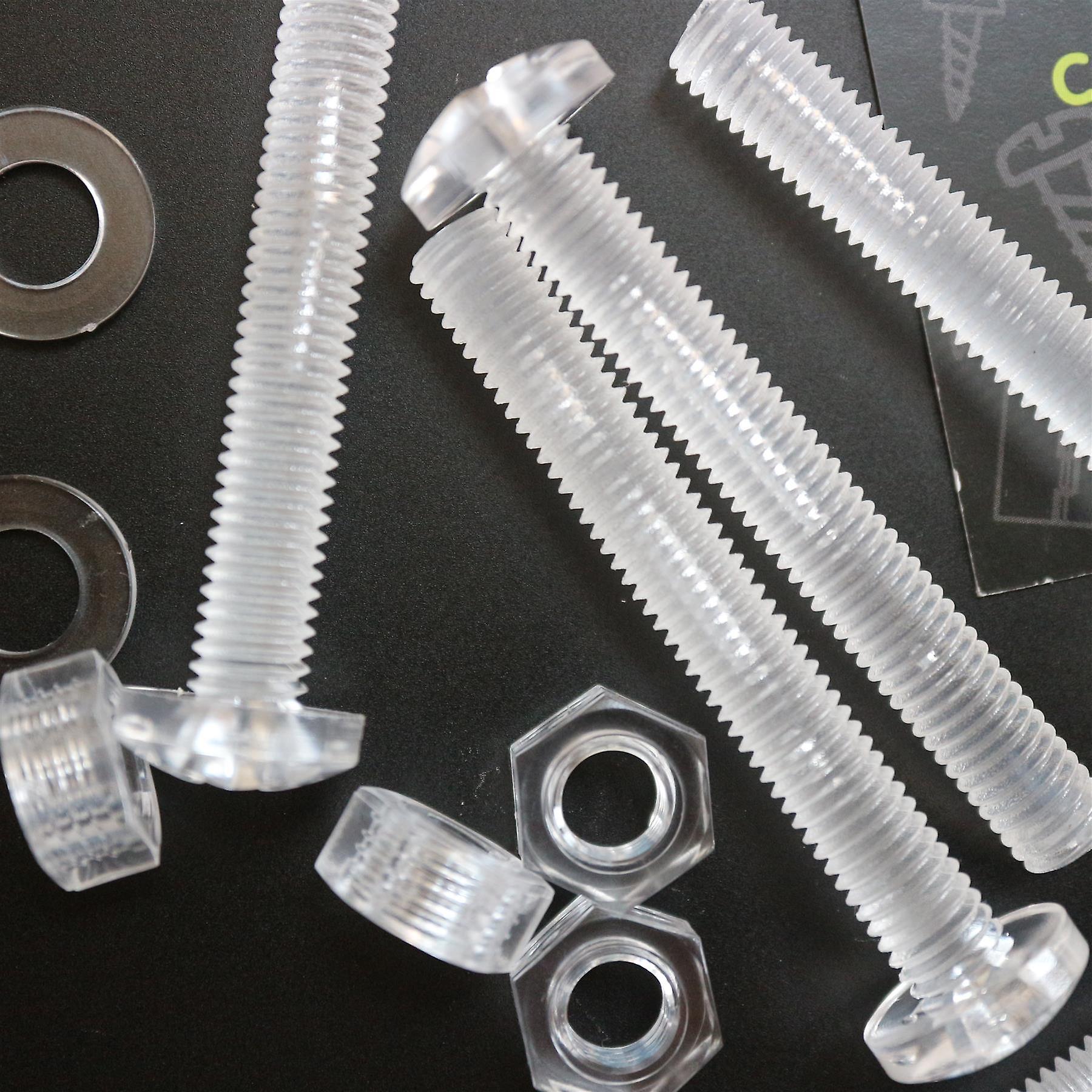 20x Clear Acrylic， Pan Head， M8 x 60mm， Plastic Bolts， Nuts and Washers - Screws