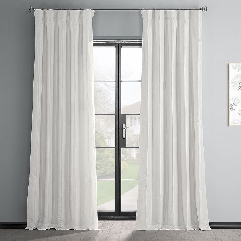 EFF 1-Panel Vintage Textured Faux-Dupioni Silk Window Curtain