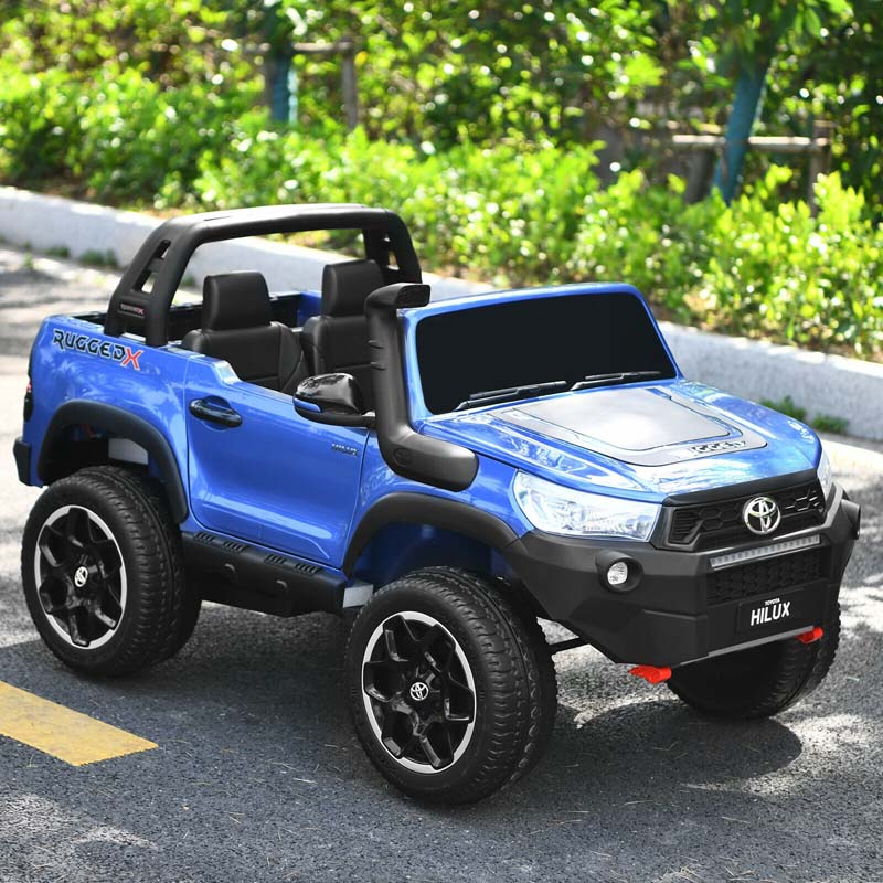 Licensed Toyota Hilux 2-Seater Kids Ride on Car 4WD 2x12V Battery Powered Riding Toy Truck with Remote