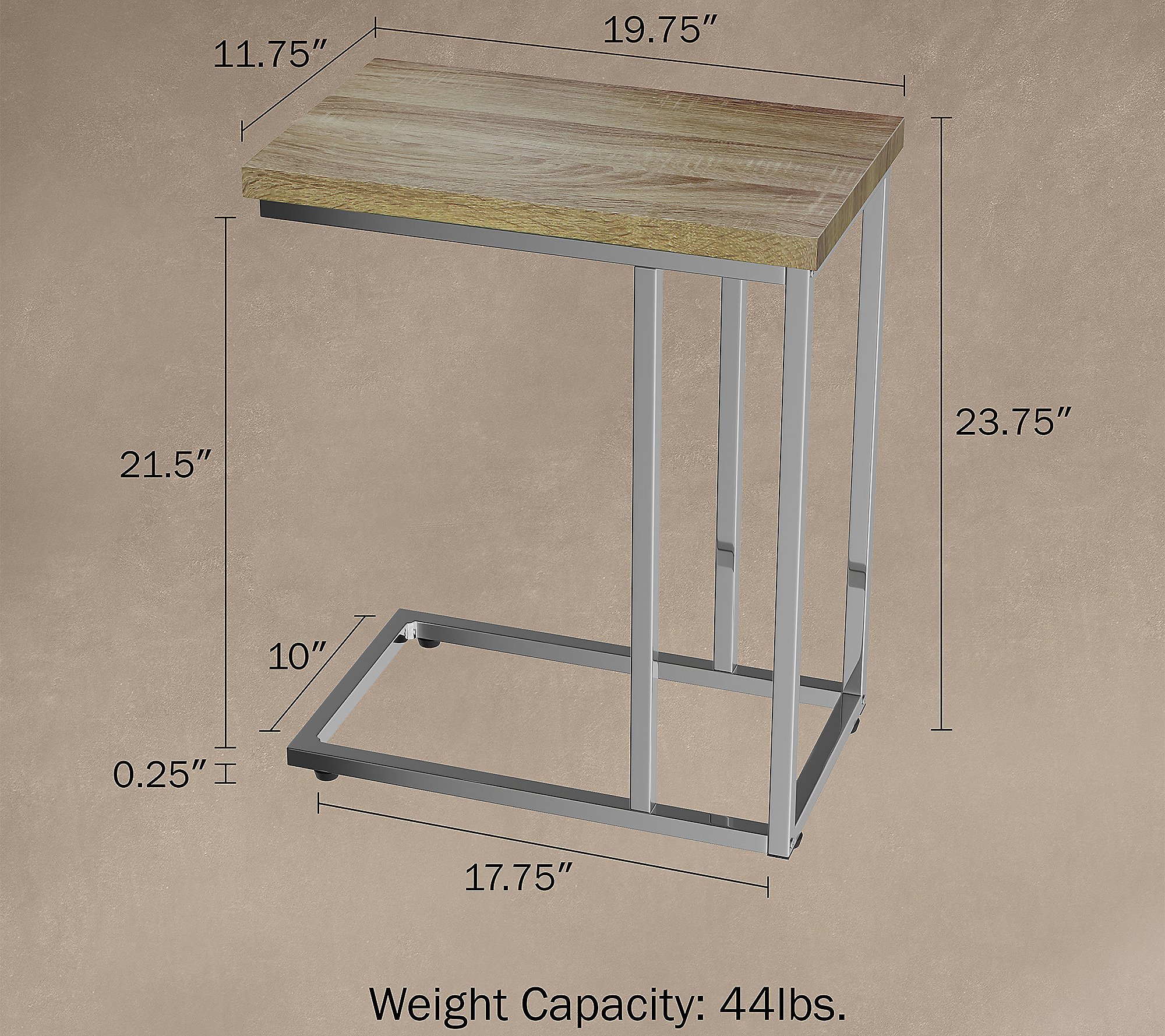 Lavish Home C-Shaped Sofa Side Table