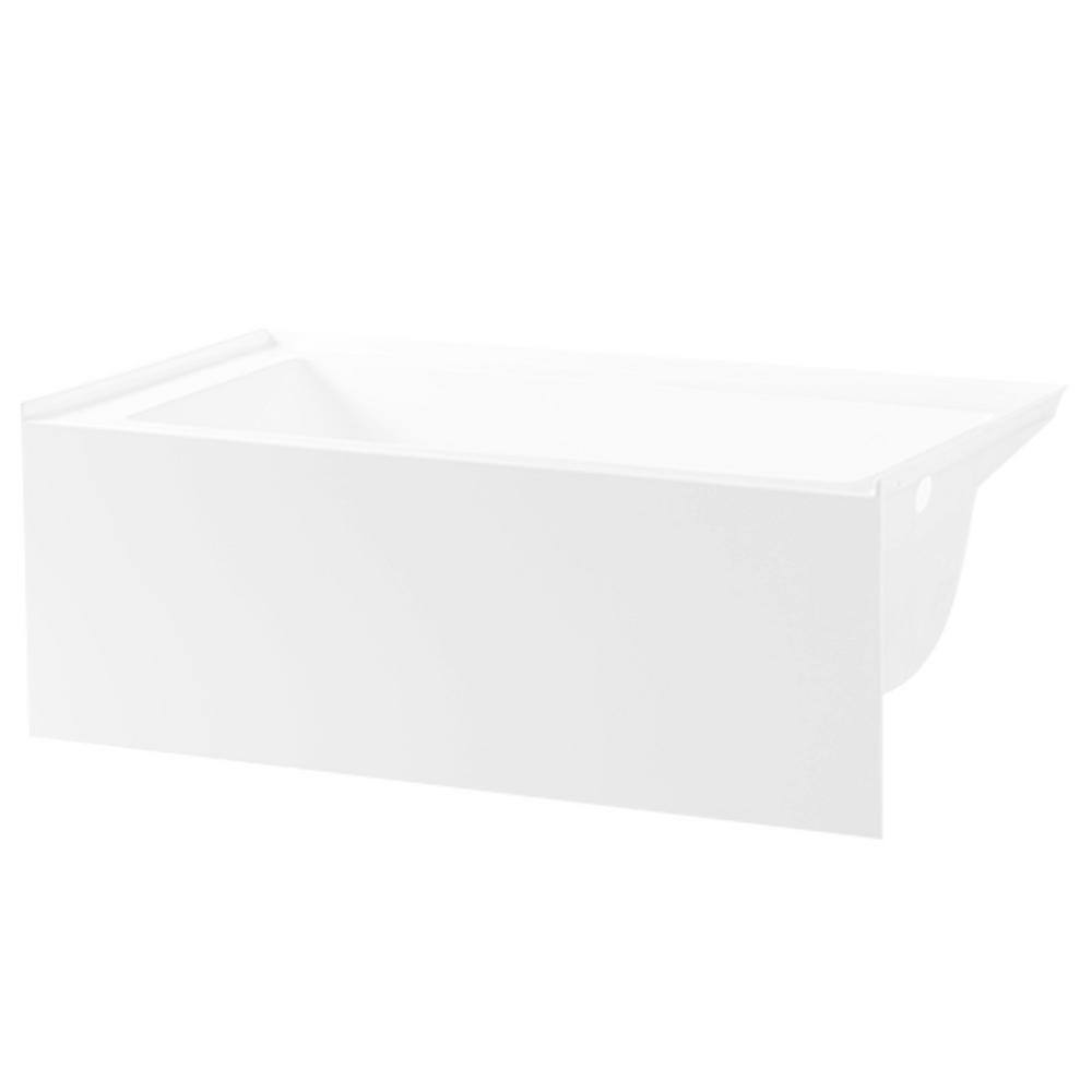 Aqua Eden Ella 60 in. Acrylic Right-Hand Drain Rectangular Alcove Bathtub in White HVTAP603622R