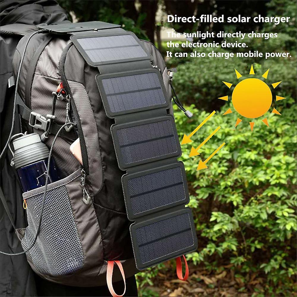 Folding 10w Solar Cells Charger Portable 5v 2.1a Usb Output Device Solar Panels Kit Outdoor Survive Tools For Smartphones Power