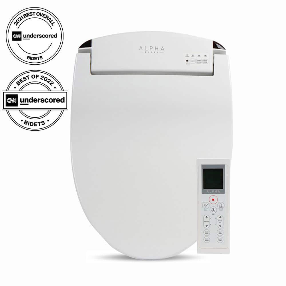 Alpha Bidet JX Electric Bidet Seat for Elongated Toilets in White