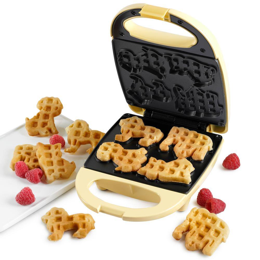 Nostalgia 520 W 4-Waffle Yellow Animal Circus Waffle Maker MANWFL4YW