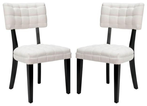 Cyrano 20 quotH Tufted Chair Set of 2   Transitional   Dining Chairs   by Virgil Stanis Design  Houzz