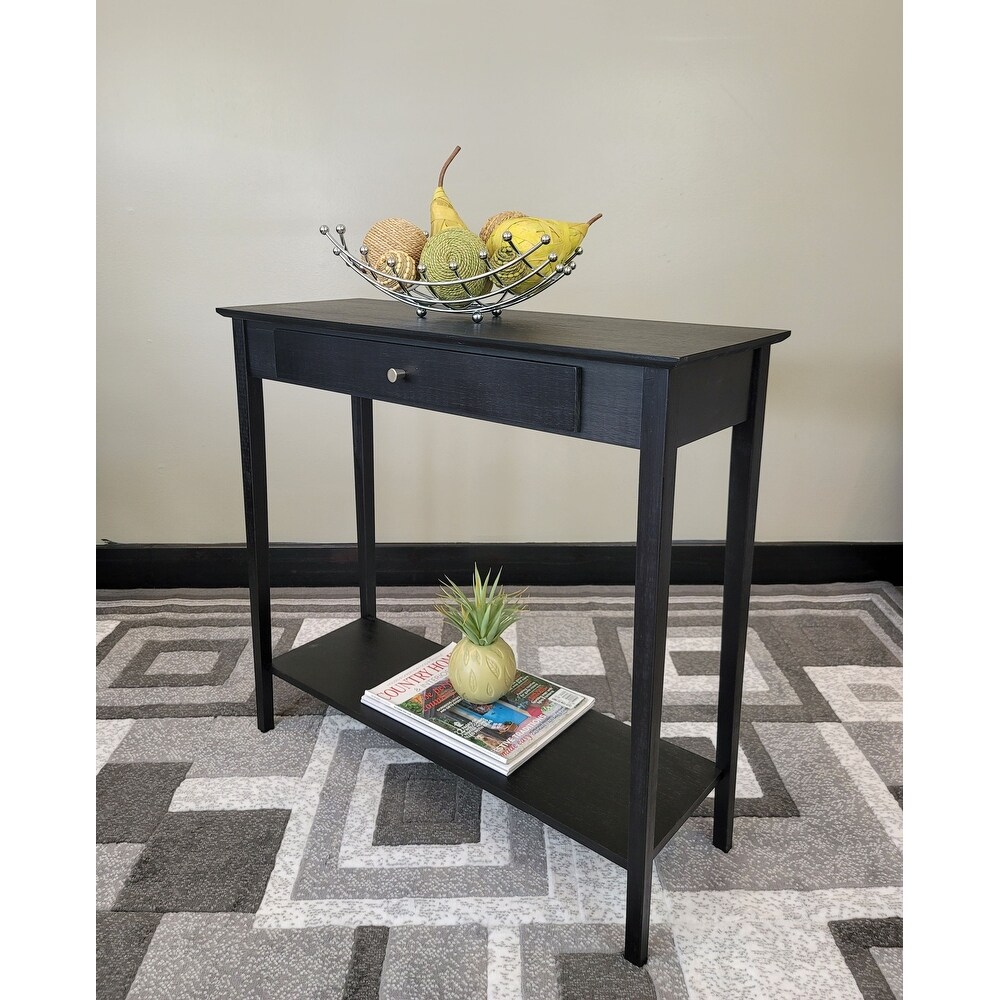 Solid Bamboo 2 Tier Console Table with Drawer