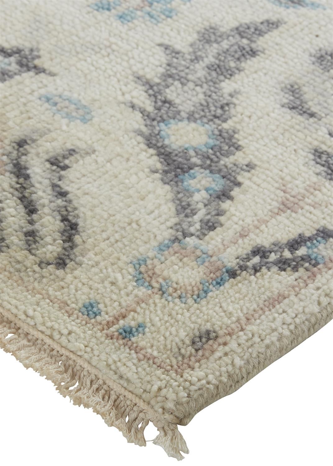 Bennet Hand Knotted Beige and Blue Rug by BD Fine