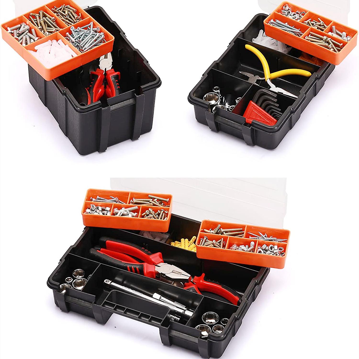 Portable Tool Box ， Hardware andamp; Parts Organizers， Compartment Small Parts Storage Boxes， Versatile And Durable Plastic Tool Box