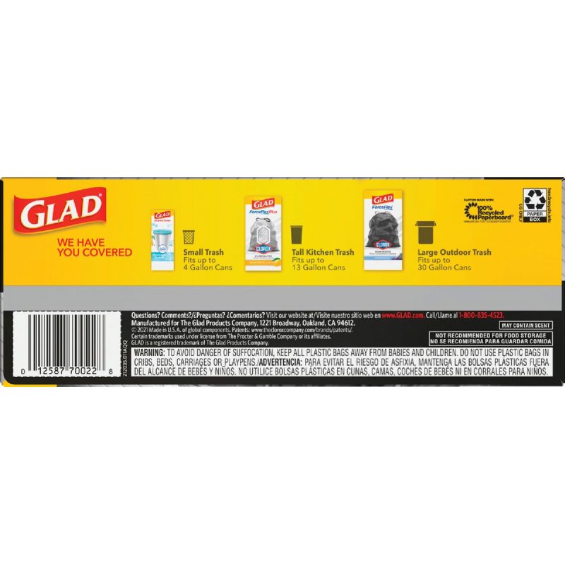 Glad Guaranteed Strong Large Trash Bag 30 Gal. Black