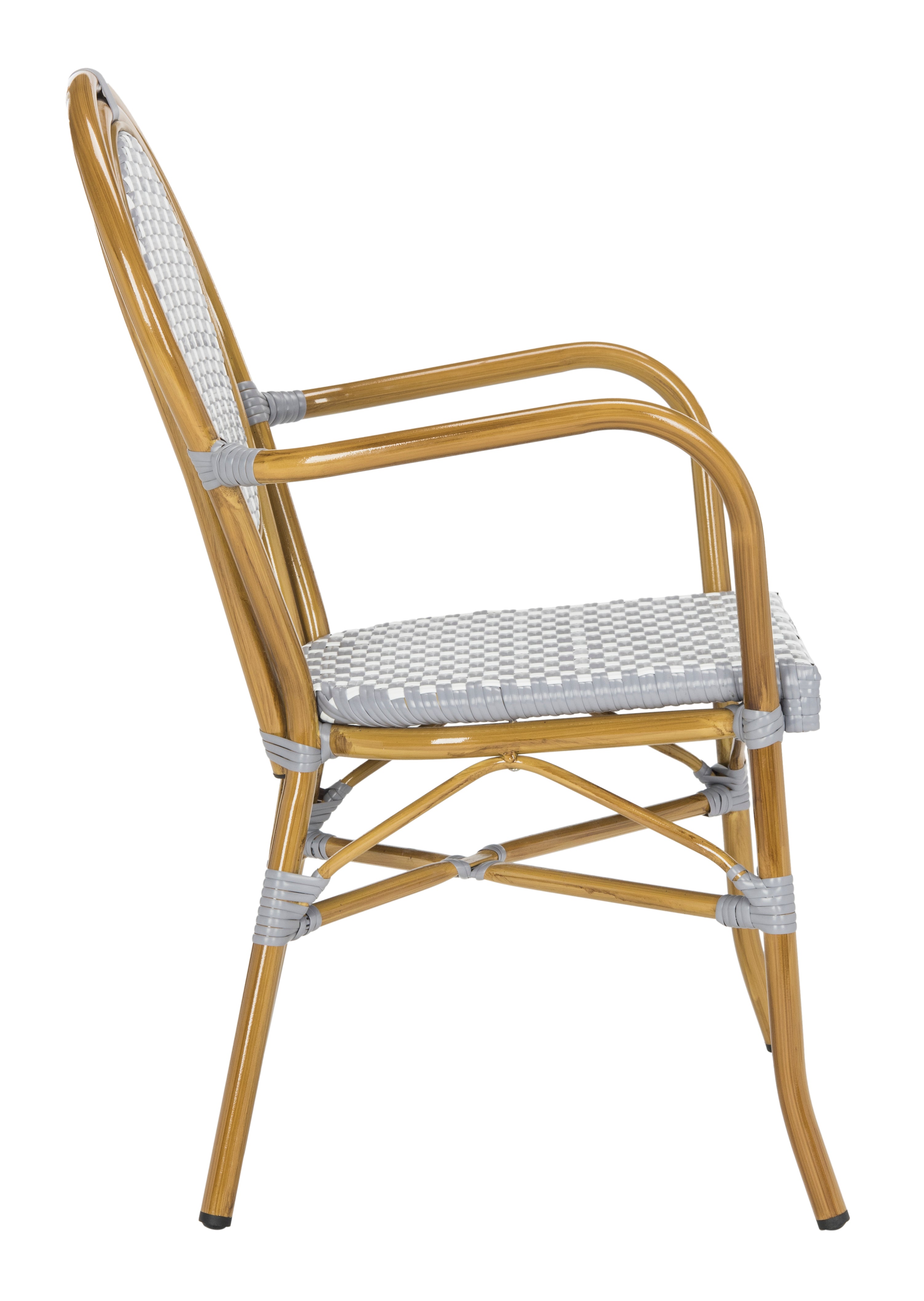 Safavieh Rosen Outdoor Patio Stacking Arm Chair, Set of 2 - Grey/White