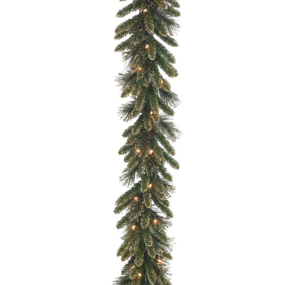  9 ft. x 10 in. Glittery Gold Pine Garland with Glitter Gold Cones Gold Glittered Berries GPG3-341-9A