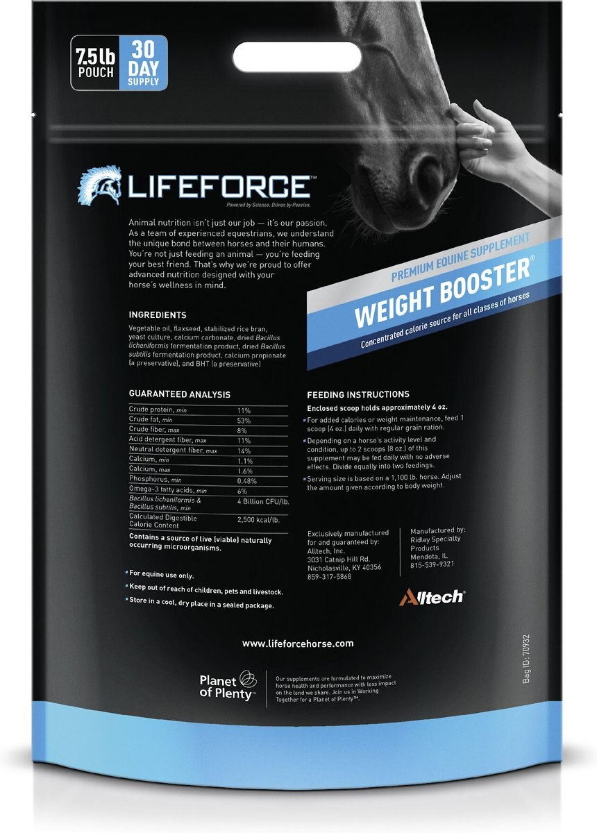 Lifeforce Weight Booster Horse Supplement， 7.5-lb pouch