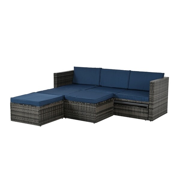 5 Set Wicker Furniture，Patio Furniture，Seasonal PE Wicker Furniture