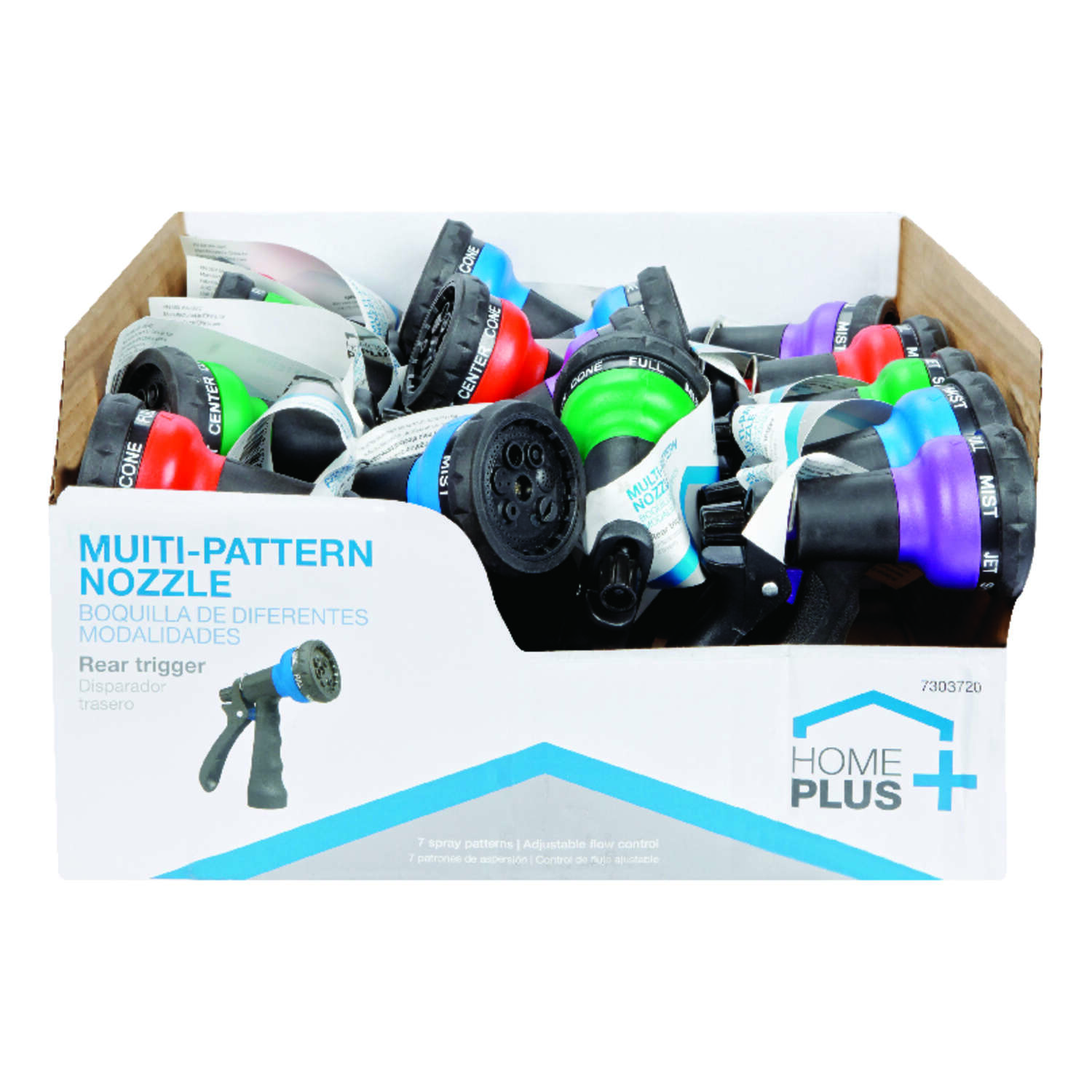 Home Plus 7 Pattern Adjustable Multi-Pattern Plastic Hose Nozzle