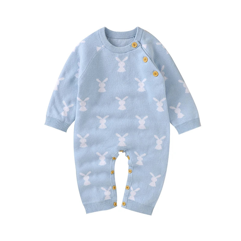 Baby Romper Cotton Knitted Newborn Boy Girl Jumpsuit Outfit  Long Sleeve Fall Toddler Infant Winter Clothing Cute Rabbit Onesies