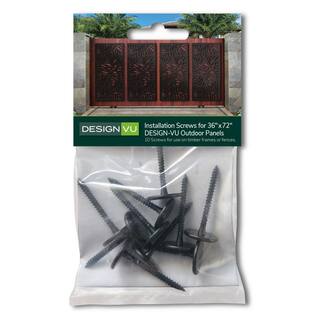 DESIGN VU 3 ft. x 6 ft. Black Metal Decorative Panel Timber Screws (for Installing Design-Vu Panels) (10-Pack) ODSC10