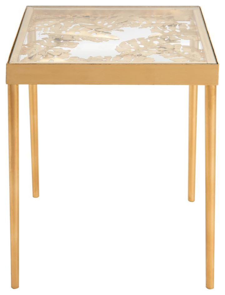 Leilani Palm Leaf Side Table  Gold Leaf   Tropical   Side Tables And End Tables   by HedgeApple  Houzz