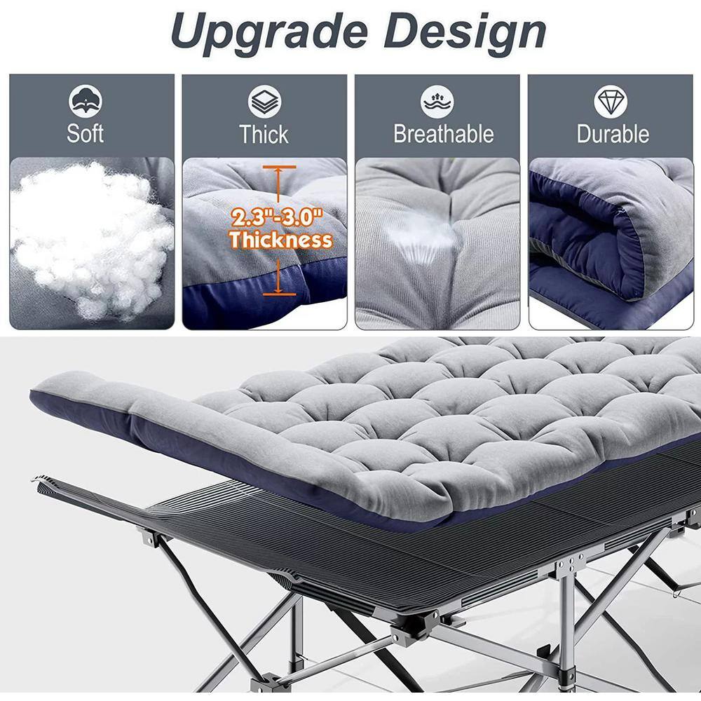 BOZTIY Folding Camping Cot Heavy-Duty Sleeping Cots with Carry Bag Double Layer Oxford Portable Travel Camp Cots K16ZDC-27WRED@3