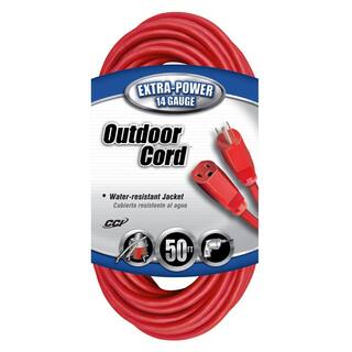 Southwire 50 ft. 143 SJTW Outdoor Medium-Duty Extension Cord Red 2488SW8804