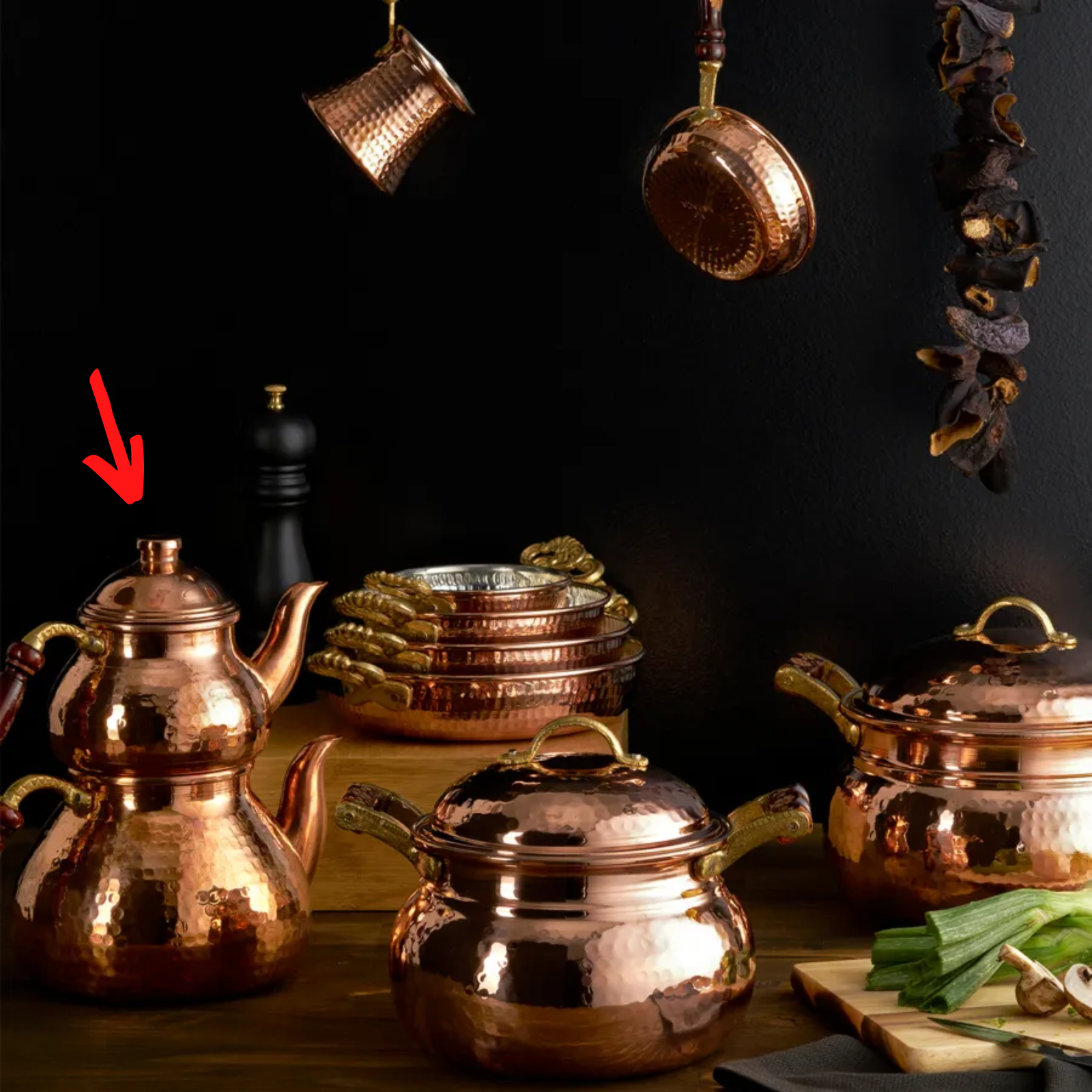 Karaca Nish Copper New Copper Teapot Set 153.03.07.9114