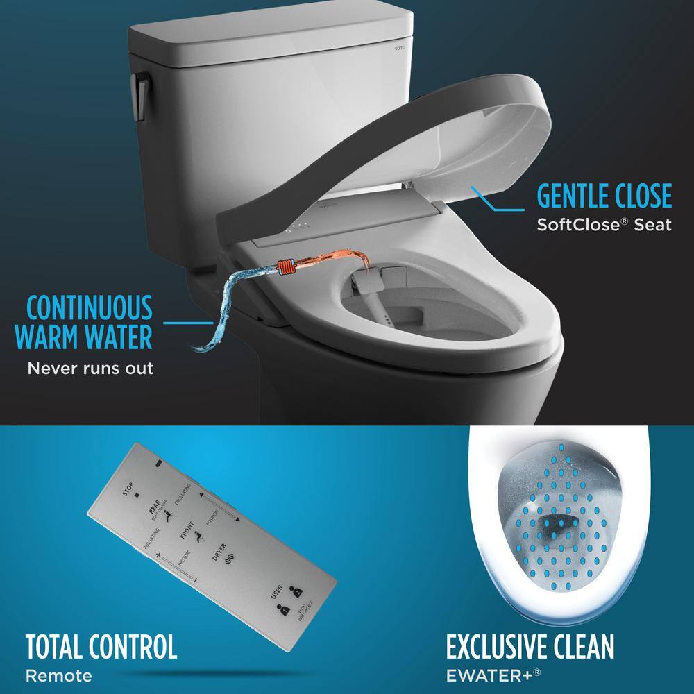 TOTO S300e WASHLET Electric Bidet Seat for Round Toilet with EWATER+ in Cotton White sw573#01