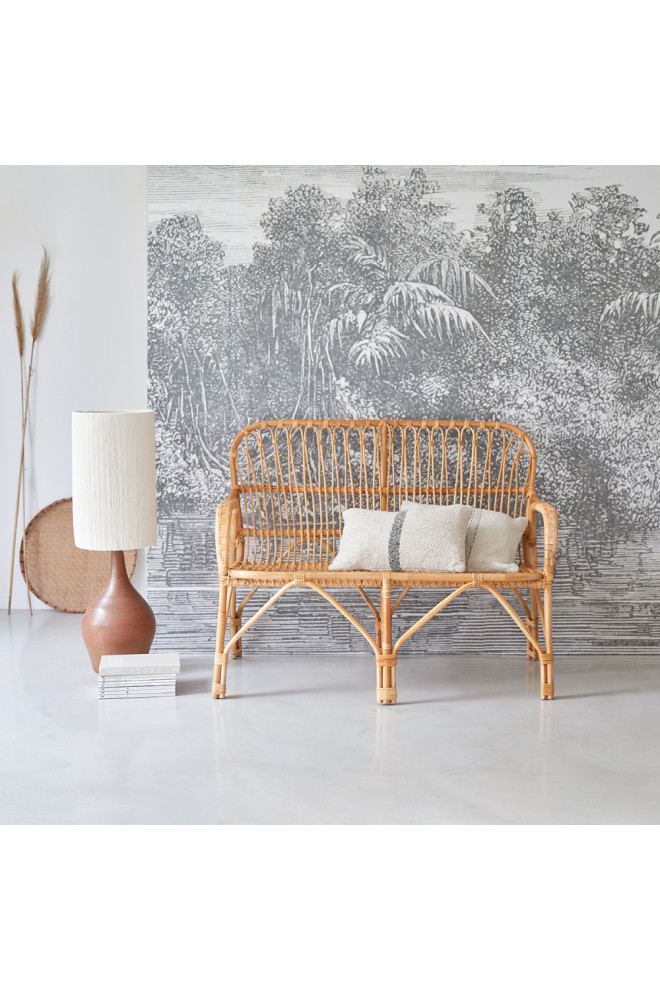 Handwoven Rattan Double Armchair  Tikamoon Ondine   Tropical   Armchairs And Accent Chairs   by Oroa   Distinctive Furniture  Houzz