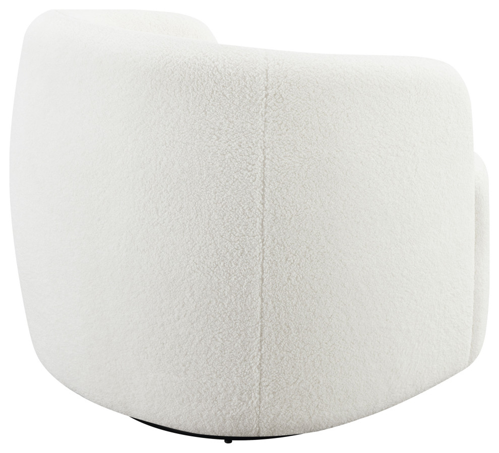 Hudson Upholstered Swivel Chair Natural   Modern   Armchairs And Accent Chairs   by Modon  Houzz