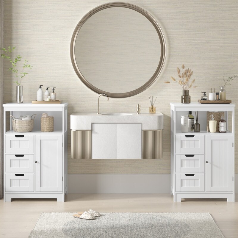 3 drawer Single Door Bathroom Storage Cabinet   23.62\