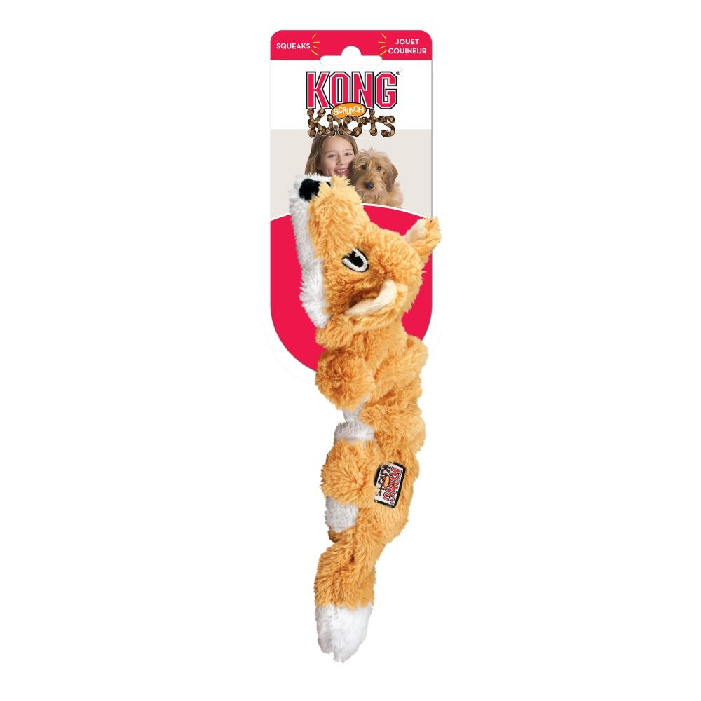 KONG Scrunch Knots Fox Plush Dog Toy