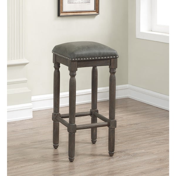 Copper Grove Sherwood 26-inch Dark Grey Leather Counter Stool