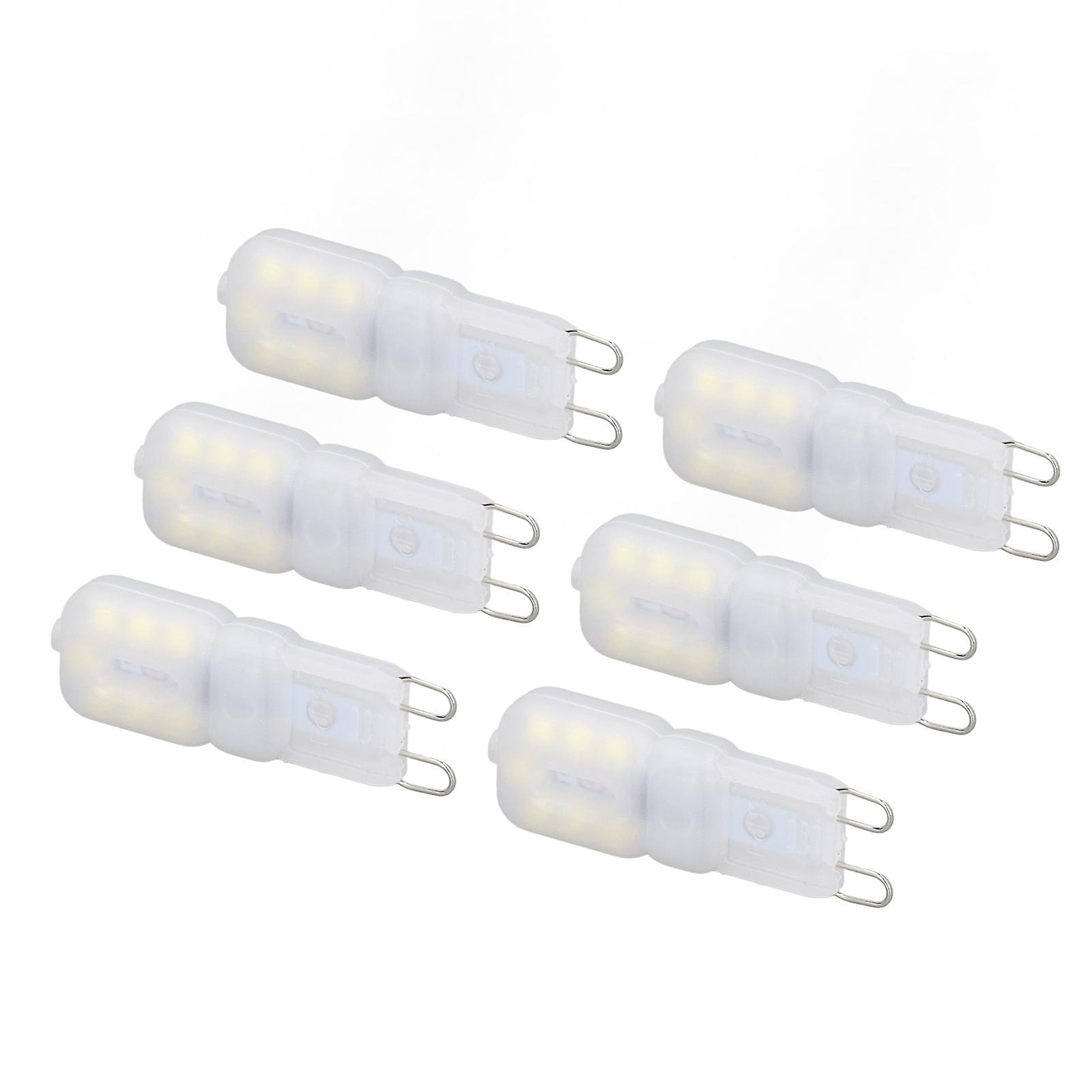 6Pcs G9 LED Light Bulbs Dimmable 3W Energy Saving 360 Degree Light Light Bulb for Ceiling Lamps and Pendant Lamps White Light 220-240V