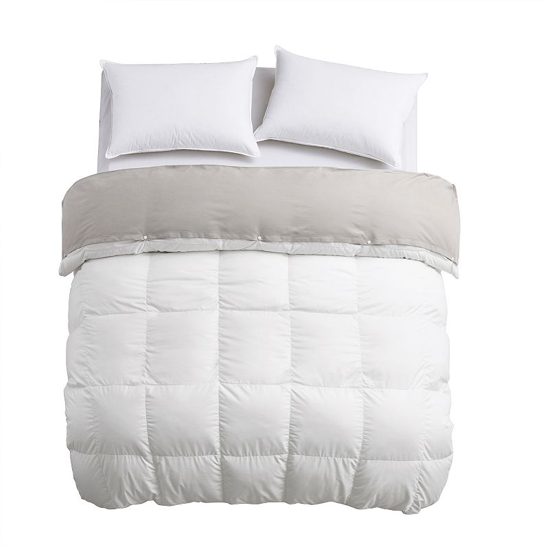 Unikome All Season 600 Fill Power 75% Down Comforter 360 TC Down Proof Fabric with Removable Protective Cover for Neck