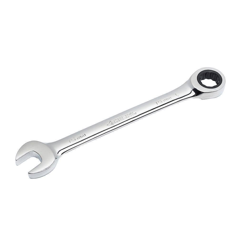 Husky 15 mm 12-Point Metric Ratcheting Combination Wrench HRW15MM