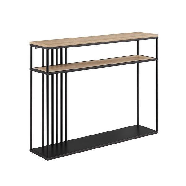 Middlebrook Contemporary Slatted-Metal Entry Table