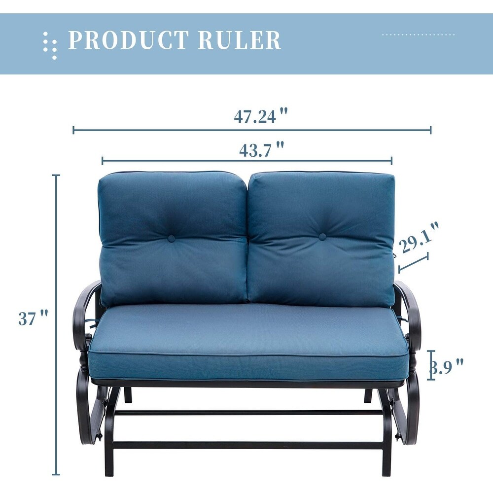 Nista Outdoor Glider Bench Rocking Chair with Cushions by Havenside Home