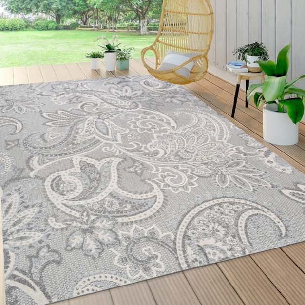 Julien Paisley High low Indoor outdoor Area Rug Jonathan Y