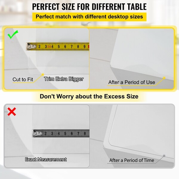 110 x 46 inch Waterproof Clear PVC Tablecloth， 2mm Thick Dining Table Mat Protector Table Cover