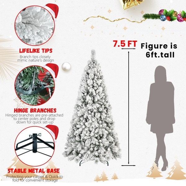 4ft9ft PVC/PE Mixed Flocked Christmas Tree – Natural Look and Easy Setup