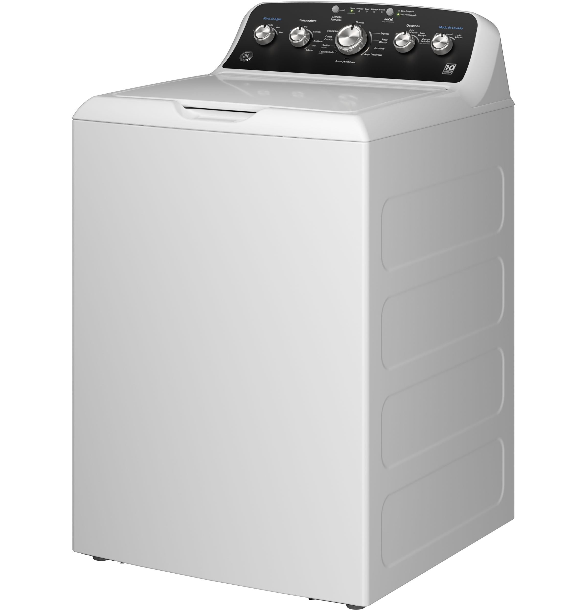 Ge Appliances ETW485ASWWB Ge® 4.5 Cu. Ft. Capacity Washer With Spanish Panel And Wash Modes Soak And Power