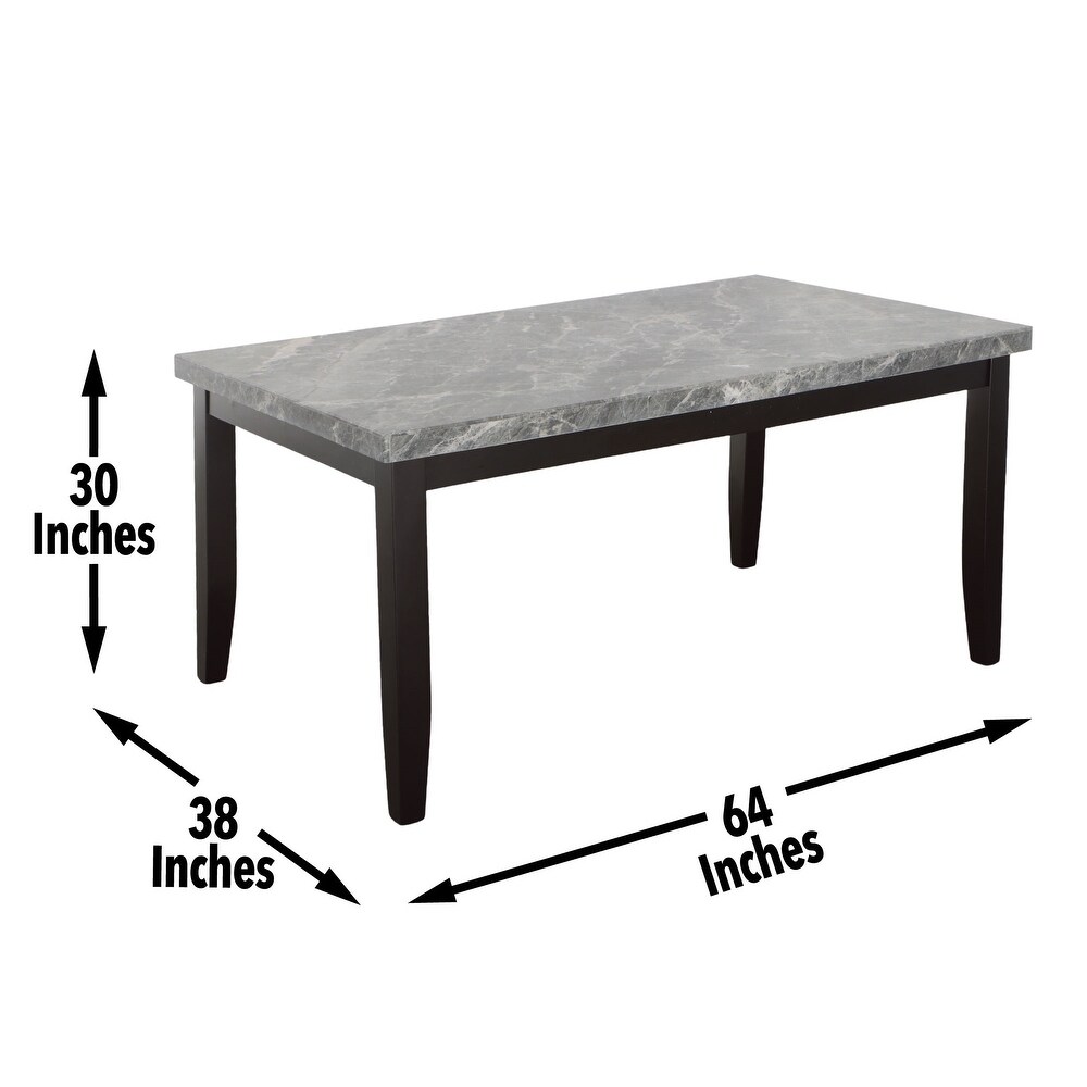 Strick and Bolton Norwich Gray Marble Top Dining Table