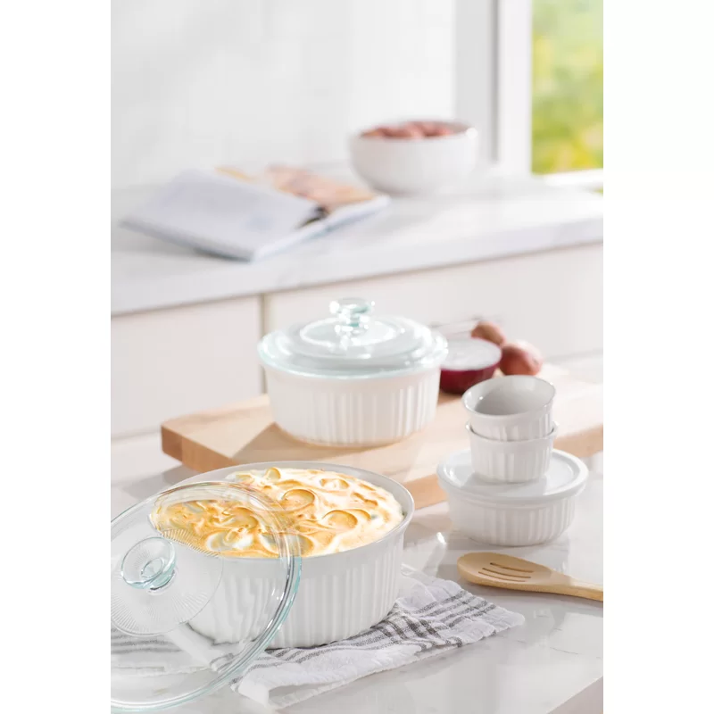 Corningware 1117223 French White 10-Piece Ceramic Bakeware Set